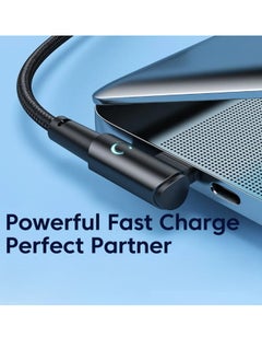 toocki USB C Charging Cable, 5A Current Fast Charging USB C To USB C Cable With 90 Degree Angle, Portable And Flexible Charging Data Cable Wire For For Most Of The Mobile Phones, (60W, 1m Black)  - Image 5