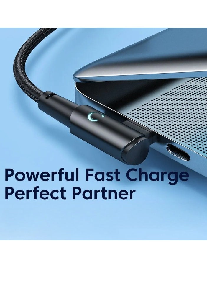 toocki USB C Charging Cable, 5A Current Fast Charging USB C To USB C Cable With 90 Degree Angle, Portable And Flexible Charging Data Cable Wire For For Most Of The Mobile Phones, (60W, 1m Black)  - Image 5