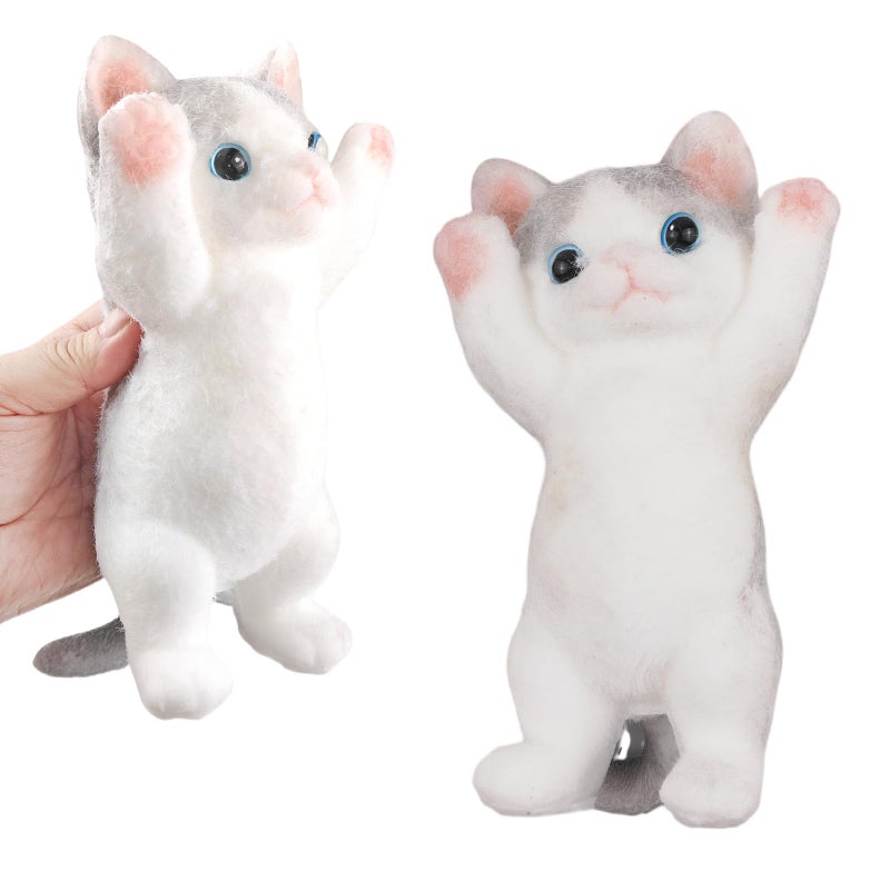 YVBBHE Big Hand Painted Cat Squishy ToysLarge Cute Ultra Soft Kitty Squeeze Fidget Toys for Stress Relief Kawaii Squishies Sticky Animal Toys for Adults KidsDecompression Sensory Balls Toys for Autism - Image 3