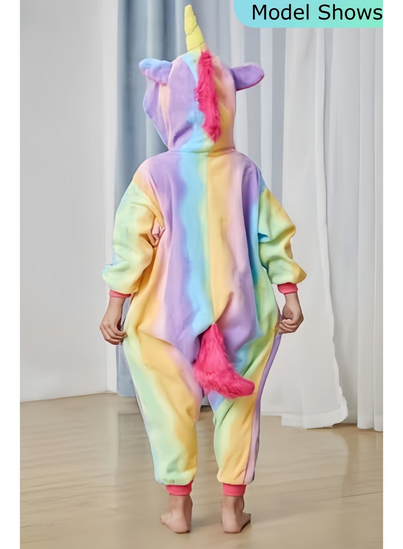 HALAMODO Unicorn Onesie for Kids Animal Pajamas Cosplay Halloween Unisex Costume Cartoon Animal Pattern Onesie Pajamas Cosplay Party Costume - Image 3