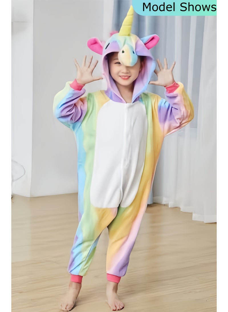 HALAMODO Unicorn Onesie for Kids Animal Pajamas Cosplay Halloween Unisex Costume Cartoon Animal Pattern Onesie Pajamas Cosplay Party Costume - Image 2
