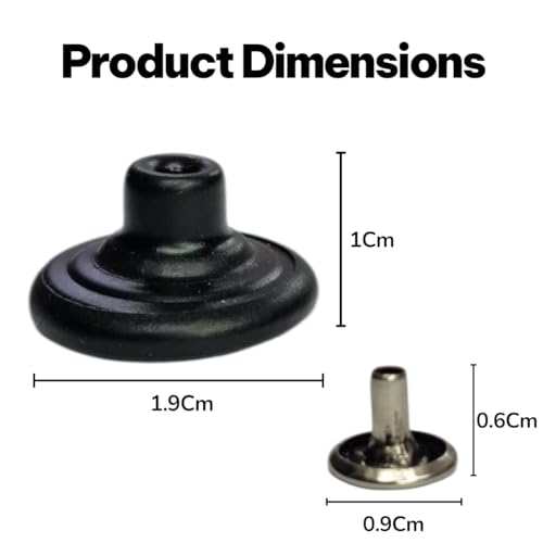 RIANZ® Pack of 4 Metal Jeans Buttons for Waist Size Adjustment – No-Sew Removable Jean Button Pins for Jackets, Jeans, Skirts, Dungarees, Bags – Easy Fit & Durable Replacement Buttons (Black Designs - 4) - Image 3
