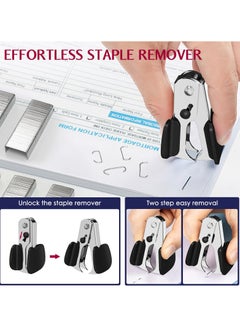 SYOSI Metal Stapler Heavy Duty 50 Sheet Capacity with 2000 Staples and Staple Remover, Full Strip Staplers for Desk, No Jam, Non-Slip Office Stapler with Staples for Office & Classroom, Black  - Image 5