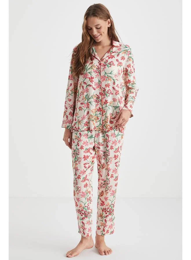 Floral Print Pajama Set.