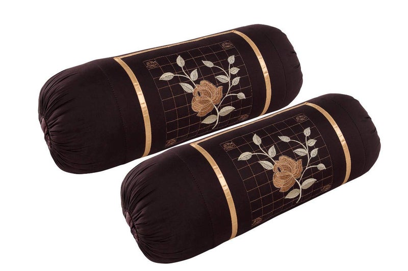 HSR Collection 300 TC Cotton Bolster Cover (Brown, Standard, 16 x 32 inch) - Image 1