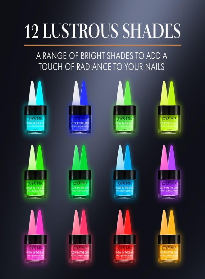 JOYA MIA Glow-in-the-Dark Acrylic & Dipping Powder - Premium Nail Powder for Flawless Enhancements, Available in 12 Colors, 2 oz (DPGW-2) - Joya Mia - Image 5