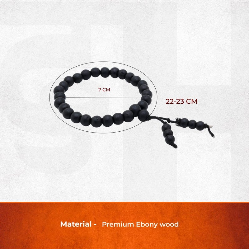 Divine Hindu Original Karungali Bracelet | Natural Black Ebony Wood | Govt.Certified | Meditation, Protection, Focus, Positive Energy | for Kids | Bead Size-6mm - Image 2