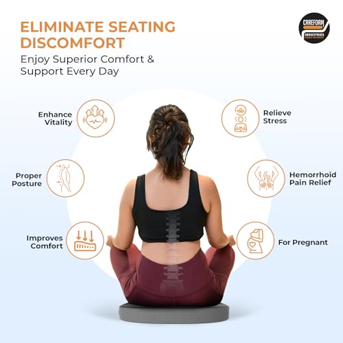 CareFoam Orthopedic Memory Foam Donut Cushion for Piles, Hemorrhoid, Tailbone & Hip Pain Relief | Ergonomic Pressure Relief Cushion for Office Chair, Car, Home & Wheelchair Use - Image 5