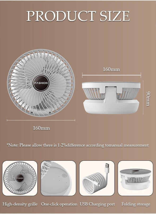 DUNISO Table Air Circulator Fan Mini Personal 3 Speeds Portable Table Fan 90° Adjustable Tilt Desk Fan with Hook Wall Mounted Fan for Whole Room Home Bedroom Office  - Image 4