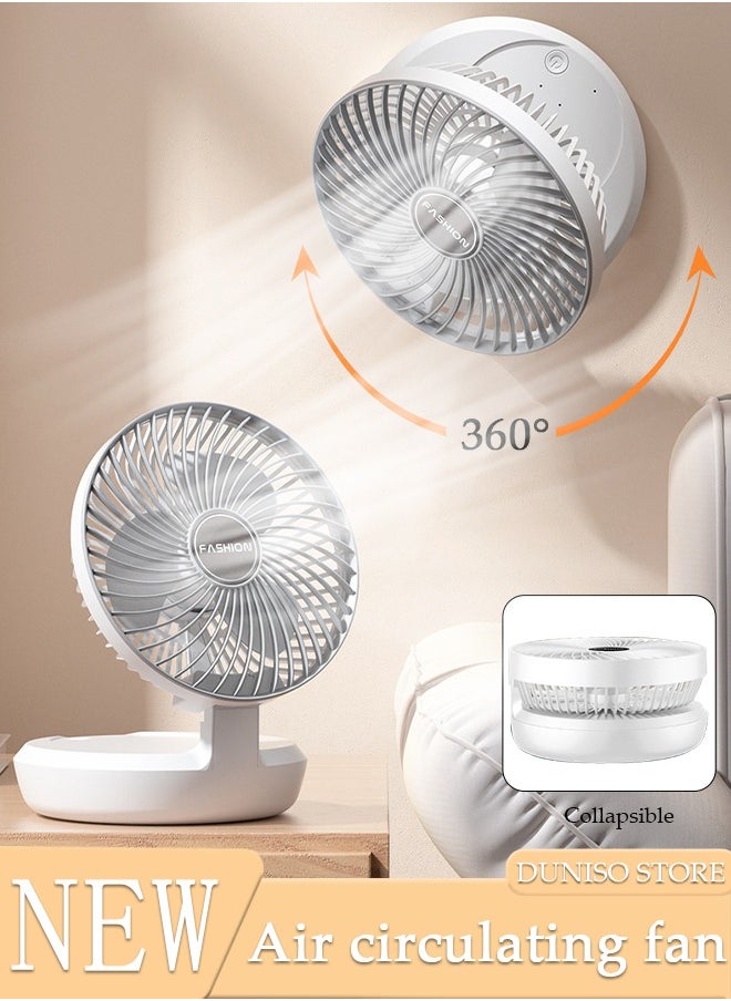 DUNISO Table Air Circulator Fan Mini Personal 3 Speeds Portable Table Fan 90° Adjustable Tilt Desk Fan with Hook Wall Mounted Fan for Whole Room Home Bedroom Office  - Image 1