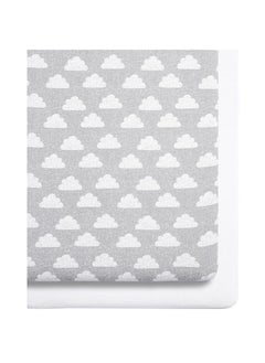 Snuz Pack of 2 Crib Fitted Sheets, Design Ed To Fit Pod Bedside Cribs, 100% Cotton, Infant, Baby, Patterncloud Nine, Fitted Sheet Size - 44 X 80Cm (Max.)  - Image 2