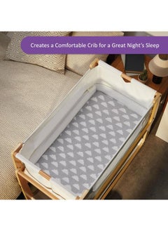 Snuz Pack of 2 Crib Fitted Sheets, Design Ed To Fit Pod Bedside Cribs, 100% Cotton, Infant, Baby, Patterncloud Nine, Fitted Sheet Size - 44 X 80Cm (Max.)  - Image 5