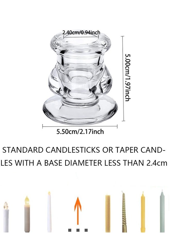 Garlo Candlestick Holders Bulk - 4PCS Taper Candle Holders for Table Centerpiece - Thick Glass Candle Holders for Wedding, Party and Festival Decoration  - Image 2