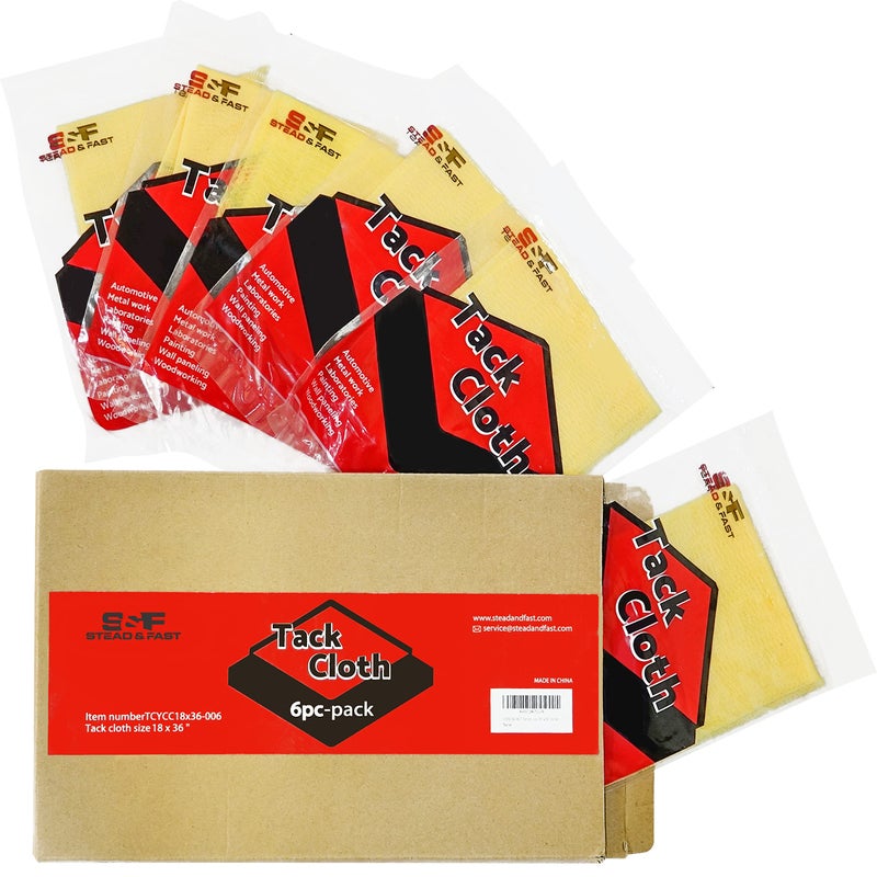S&F STEAD & FAST Painters Tack Cloth for Woodworking, Painting, Sticky, Anti-Static Tack Rags for Automotive, Sanding, Cleaning, Dusting, Staining, Wax and Silicone Free, 18 x 36 Inches Dust Cloths - Image 1