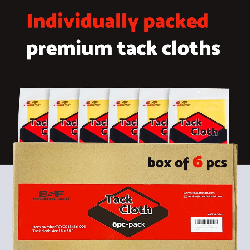 S&F STEAD & FAST Painters Tack Cloth for Woodworking, Painting, Sticky, Anti-Static Tack Rags for Automotive, Sanding, Cleaning, Dusting, Staining, Wax and Silicone Free, 18 x 36 Inches Dust Cloths - Image 2