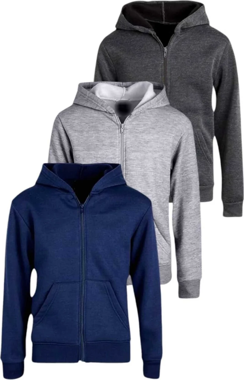 تيزجيلسين Kids Cotton Hooded Zippered Sweatshirt 3 Piece Set