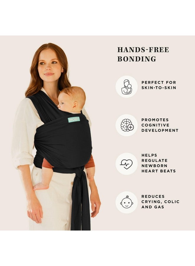 موبي حاملة موبي بيبي راب الكلاسيكية للأطفال حديثي الولادة وحتى الأطفال الصغار (8-33 رطلاً)، حاملة أطفال خفيفة الوزن بتصميم حر اليدين، قابلة للتعديل لتناسب جميع أنواع الجسم (أسود) - Image 4