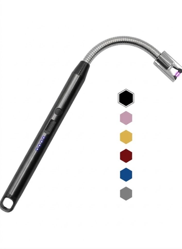 جهاز إشعال إلكتروني قابل للشحن USB متعدد الألوان بتصميم عصري بدون لهب ومقاوم للرياح - Image 1