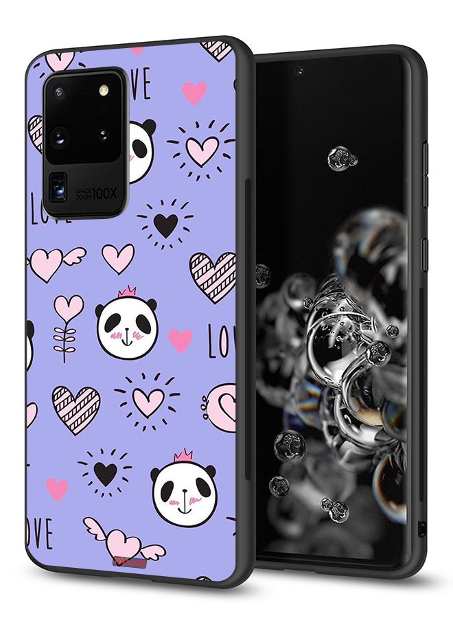 Tolwak Samsung Galaxy S20 Ultra Protective Case Cover Love And Panda Doodle - Image 1