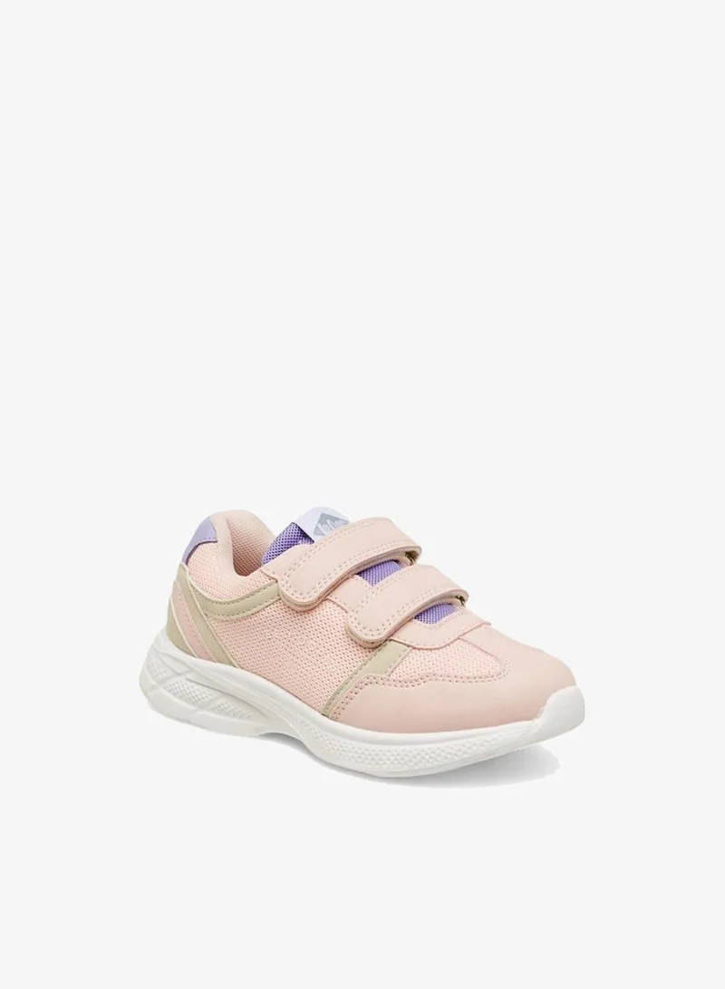 لي كوبر Girls' Panelled Sneakers With Hook And Loop Closure