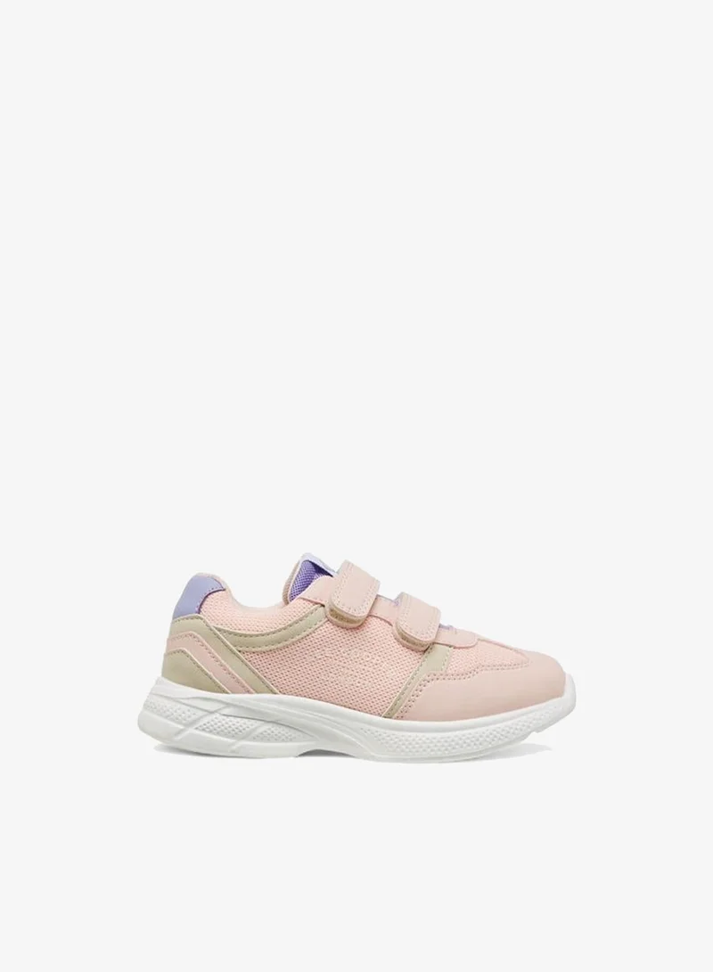 لي كوبر Girls' Panelled Sneakers With Hook And Loop Closure