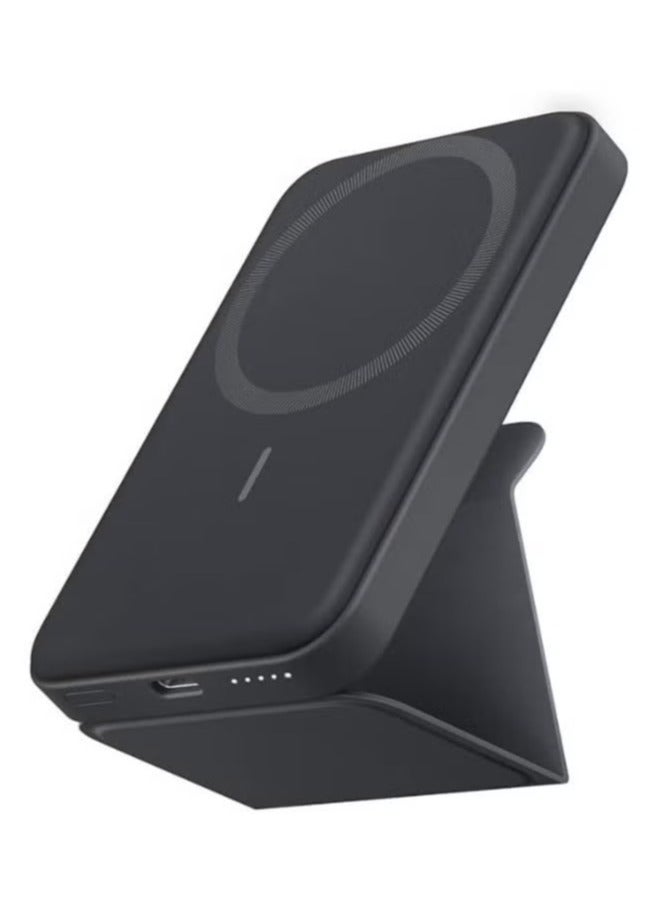 JAJEEK Magnetic Wireless Power Bank – 5000mAh Portable Charger with Strong MagSafe-Compatible Magnets, Foldable Kickstand & USB-C Support | Slim Pocket-Sized Charging for iPhone & More - Image 1