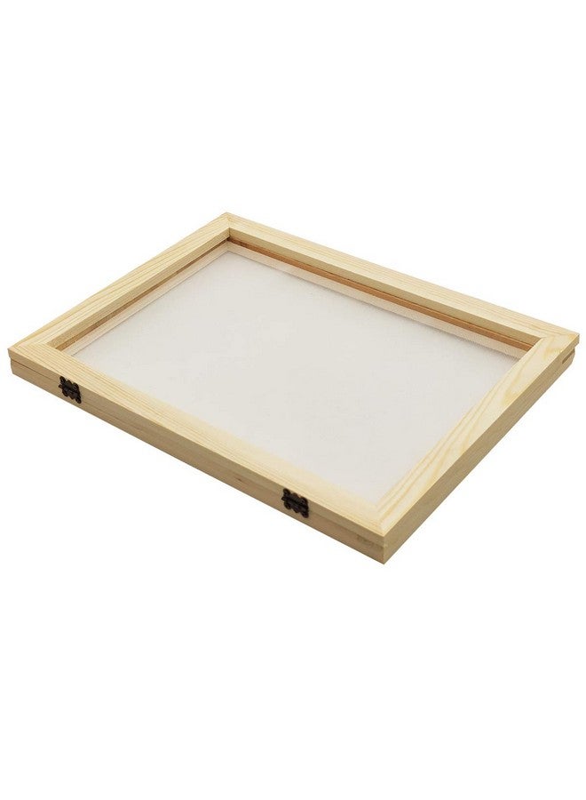 Worown A5 Size Paper Making Screen Natural Wooden Papermaking Mould 7.5 X 10 Inch Wooden Paper Making Frame For Diy Paper Craft And Dried Flower Handcraft - Image 1