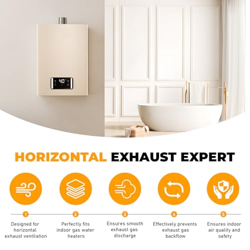 Bghdas 2.36'' Wall Thimble Stainless Steel Wall Thimble for Indoor Gas Water Heater, Wall-Mounted Exhaust Pipe, Double Wall Pipe Ventilation Design - Image 4