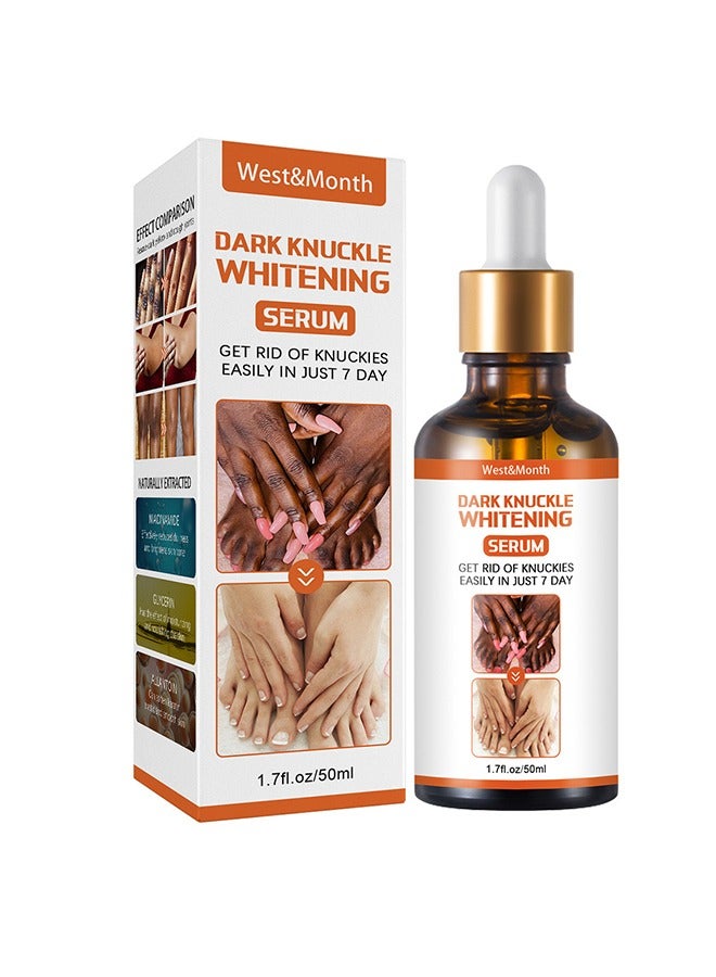 West&Month Dark Knuckle Whitening Serum - Restoring Hand Treatment, Moisturizing, Exfoliates and Reduces Unbalanced Pigmentation, for Removing Dark Knuckle Elbow, Brighter, Firmer Skin - Image 1