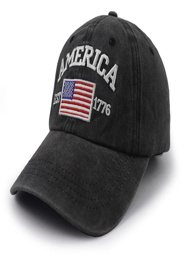 Vxchkerm 250 Anniversary USA Merchandise, 250th Anniversary America Hat Est 1776, 4th of July American Flag Baseball Cap, US Independence Day Gifts for Mom Dad Black - Image 3