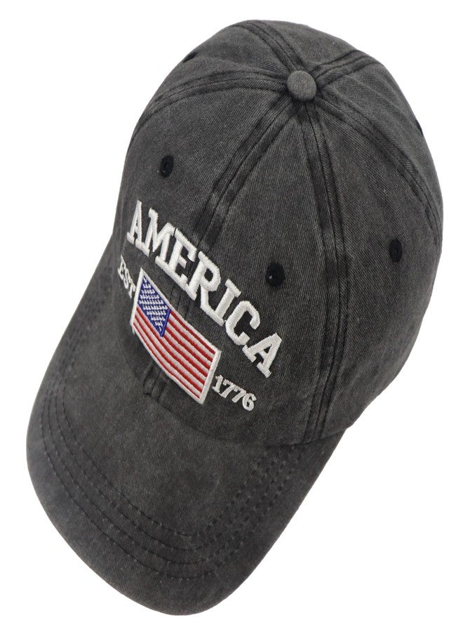 Vxchkerm 250 Anniversary USA Merchandise, 250th Anniversary America Hat Est 1776, 4th of July American Flag Baseball Cap, US Independence Day Gifts for Mom Dad Black - Image 5