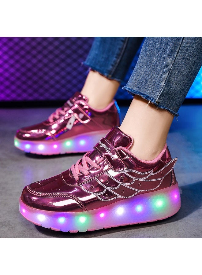 MIXSNOW Light-Up Roller Skates for Girls and Boys - Pink - Image 3