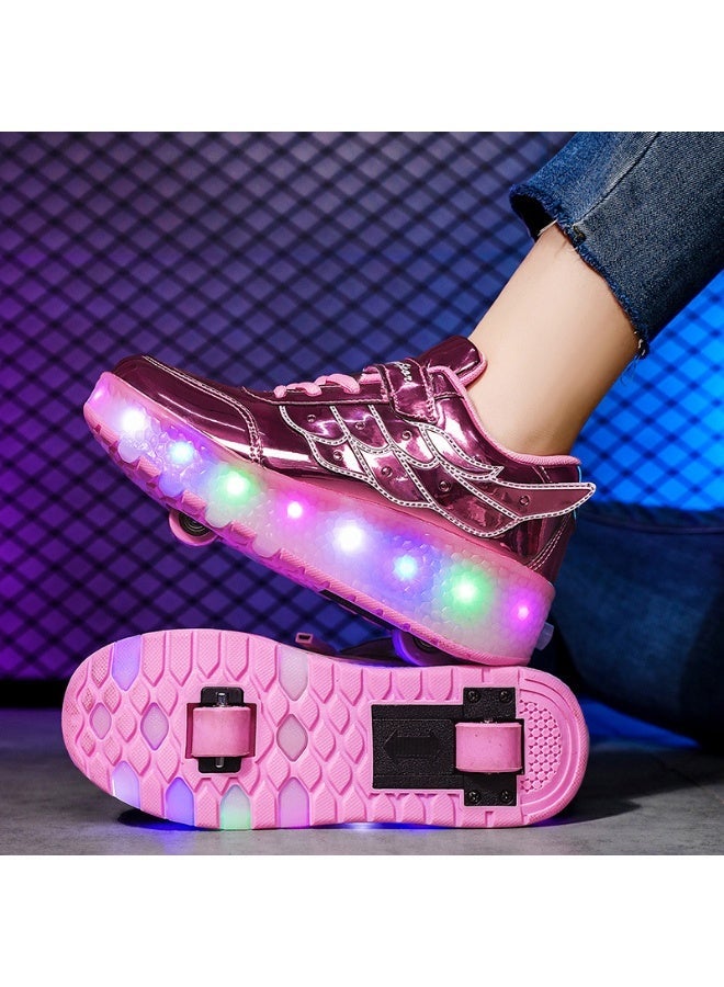 MIXSNOW Light-Up Roller Skates for Girls and Boys - Pink - Image 4