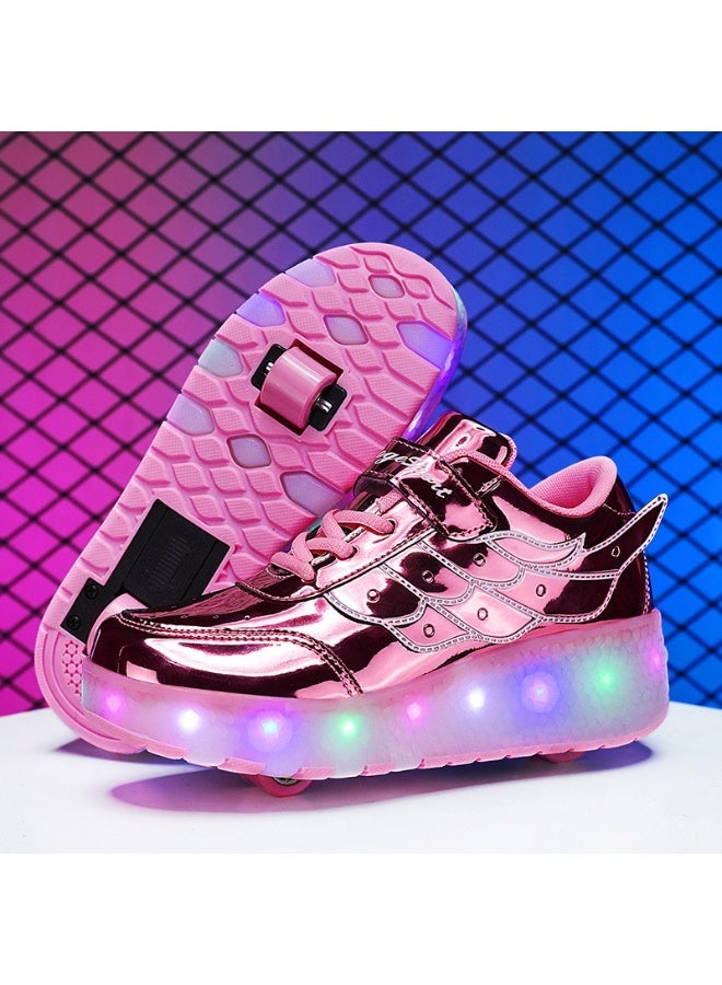 MIXSNOW Light-Up Roller Skates for Girls and Boys - Pink - Image 2