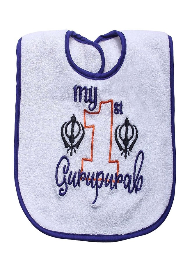 Butterthief Pure Terry Cotton Unisex Baby Bibs feeding Newborn Super Soft Apron Fiber filled Drooler Bibs Reversible (Pack of 1 pc) (Gurupurab) - Image 1