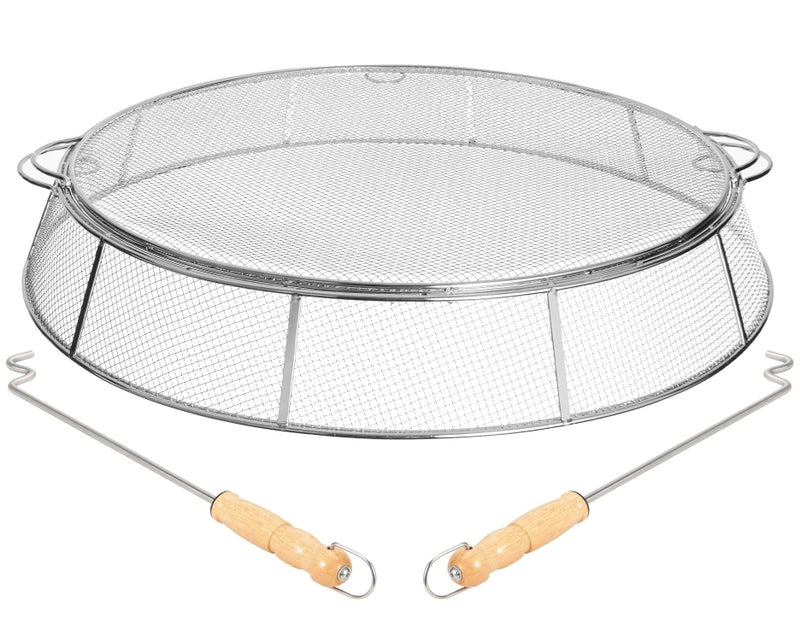 TAILGRILLER Fire Pit Spark Protector Screen Mesh Protective Spark Screen for Solo Stove Yukon Shield Portable Outdoor Fire Pit Accessories for Backyard and Outdoor Fire Pits Hot Embers Stainless Steel