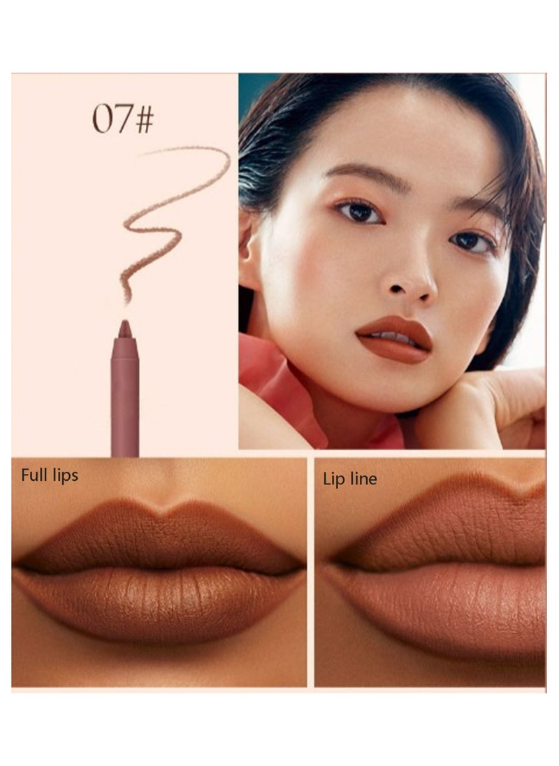 DEROL - Lip Liner Pencil Neutral Matte Nude Velvet Non-Stick Cup Waterproof Smooth Stain Clear Talk Cork Color Soft Spoken Slim Whirl Rotating Cutting Easy To Use Professional Makeup For Women - Image 1