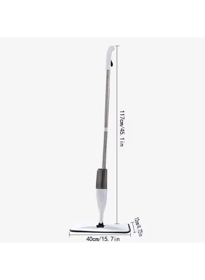 40*12CM Manual Spray Mop with Stainless Steel Pole Microfiber Head for Floor Cleaning Wet/Dry Use 500ml Refillable Bottle Eco-friendly - Image 2