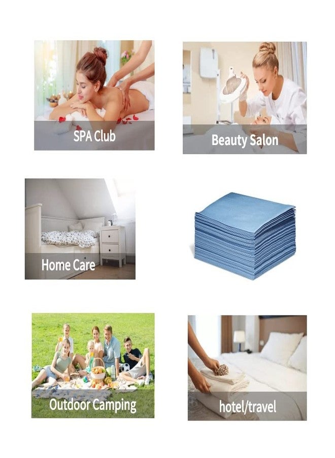 RXSHOPY Disposable Face and Body Towel for Travel, Trip, Train, Spa, Parlor, Massage, Makeup Removal, Beauty Care, Hair Care, Disposable Napkin (Blue, Small 18 X 2 4 Inch, Pack of 10) - Image 4