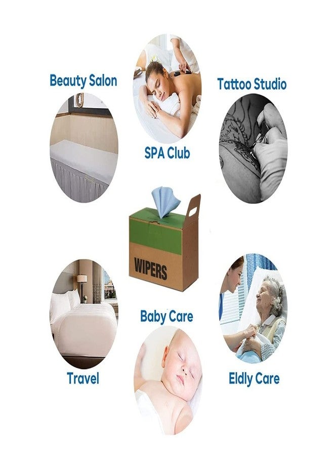 RXSHOPY Disposable Face and Body Towel for Travel, Trip, Train, Spa, Parlor, Massage, Makeup Removal, Beauty Care, Hair Care, Disposable Napkin (Blue, Small 18 X 2 4 Inch, Pack of 10) - Image 5