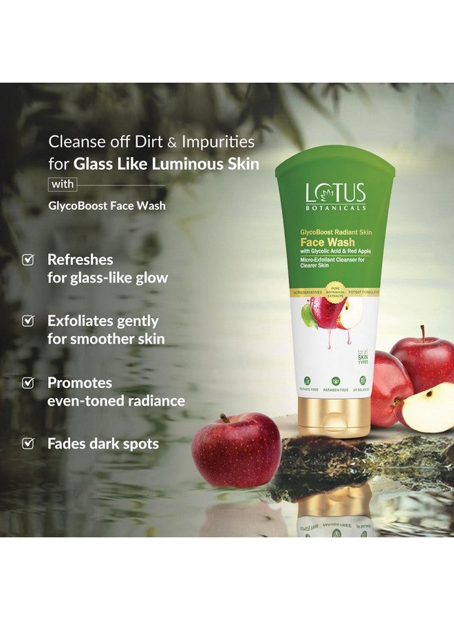 LOTUS BOTANICALS Glycoboost Radiant Skin Face Wash With Glycolic Acid & Red Apple| Micro Exfoliant Clenaser| Radiant Complexion | No Toxic Chemicals | No Sulphates | No Silicones | Suitable For All Skin Types | 100G  - Image 4