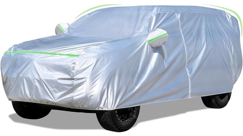 SUPER 5 Full Car Cover for SUV/Sedan/Hatchback, Car Cover with Reflective Strip Sunscreen Protection Dustproof UV Scratch-Resistant, Car Cover Sun Protection Waterproof All Weather for Automobiles, Full DuPont Oxford Upgraded - Image 1