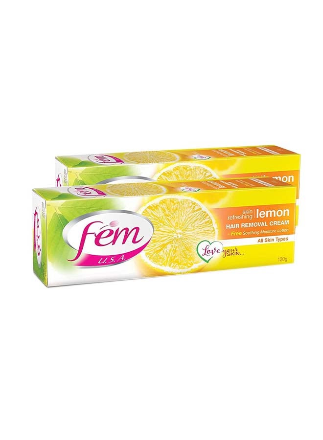 fem Pack Of 2 Hair Removal Cream With Refreshing Lemon - Image 1
