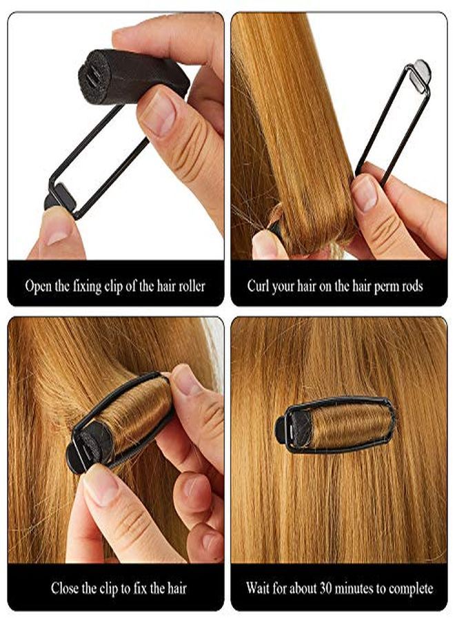 WILLBOND 40 Pieces Satin Foam Rollers Hair Sponge Rollers Perm Rods Wave Curlers For Hairdressing Hair Styling Supplies (Black 0.6 Inch) - Image 4