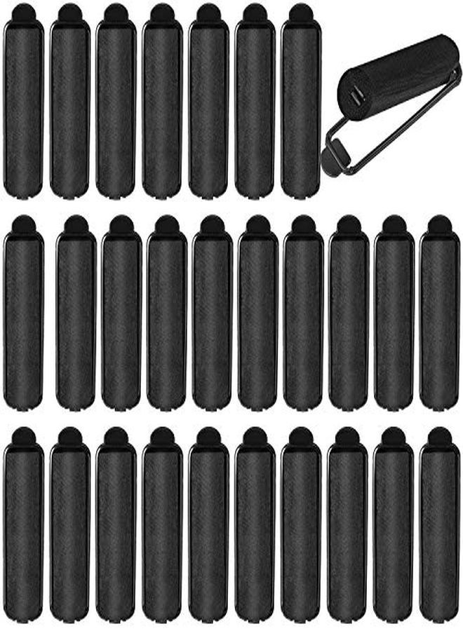 WILLBOND 40 Pieces Satin Foam Rollers Hair Sponge Rollers Perm Rods Wave Curlers For Hairdressing Hair Styling Supplies (Black 0.6 Inch) - Image 1