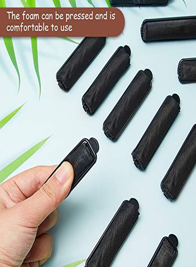 WILLBOND 40 Pieces Satin Foam Rollers Hair Sponge Rollers Perm Rods Wave Curlers For Hairdressing Hair Styling Supplies (Black 0.6 Inch) - Image 5