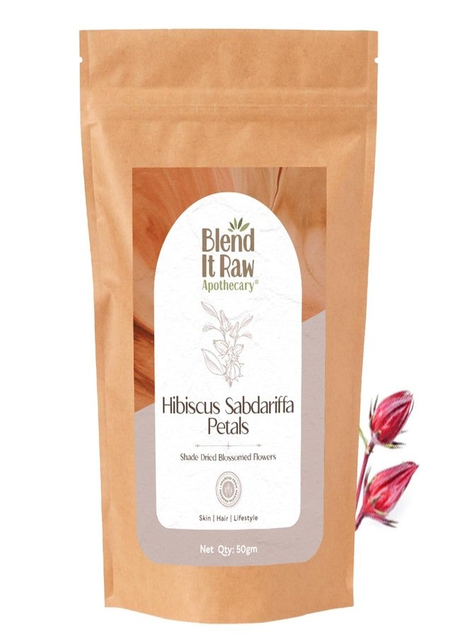 Blend It Raw Apothecary مزيج من بتلات الكركديه الخام من Blend It Raw Apothecary للبشرة والشعر والشاي | يقلل من تراكم الدهون في فروة الرأس، 50 غرام [Hibiscus Roselle] - Image 1