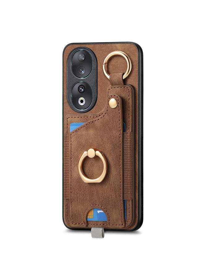 اس-توب جراب هاتف بتصميم حلقة وبطاقة بتصميم كلاسيكي لهاتف Honor 50 مع حلقة تعليق - Image 2