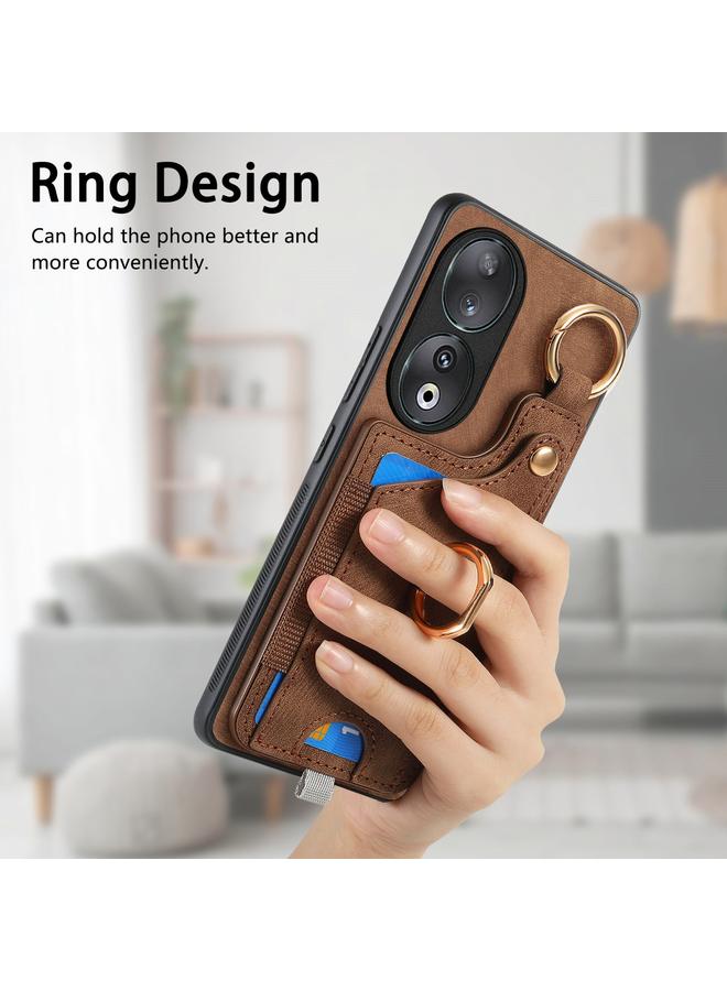 اس-توب جراب هاتف بتصميم حلقة وبطاقة بتصميم كلاسيكي لهاتف Honor 50 مع حلقة تعليق - Image 5