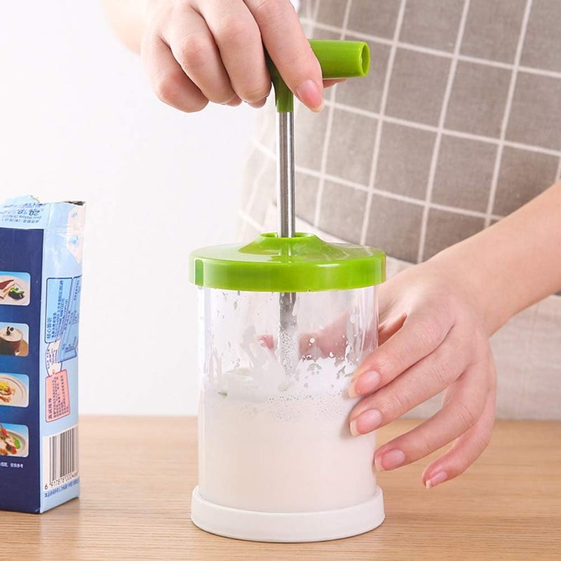 Miecux Manual Professional Whipping Cream Dispenser - Handheld DIY Whipped Cream Maker - 15-Ounce (450ml) Capacity, Green - Image 2